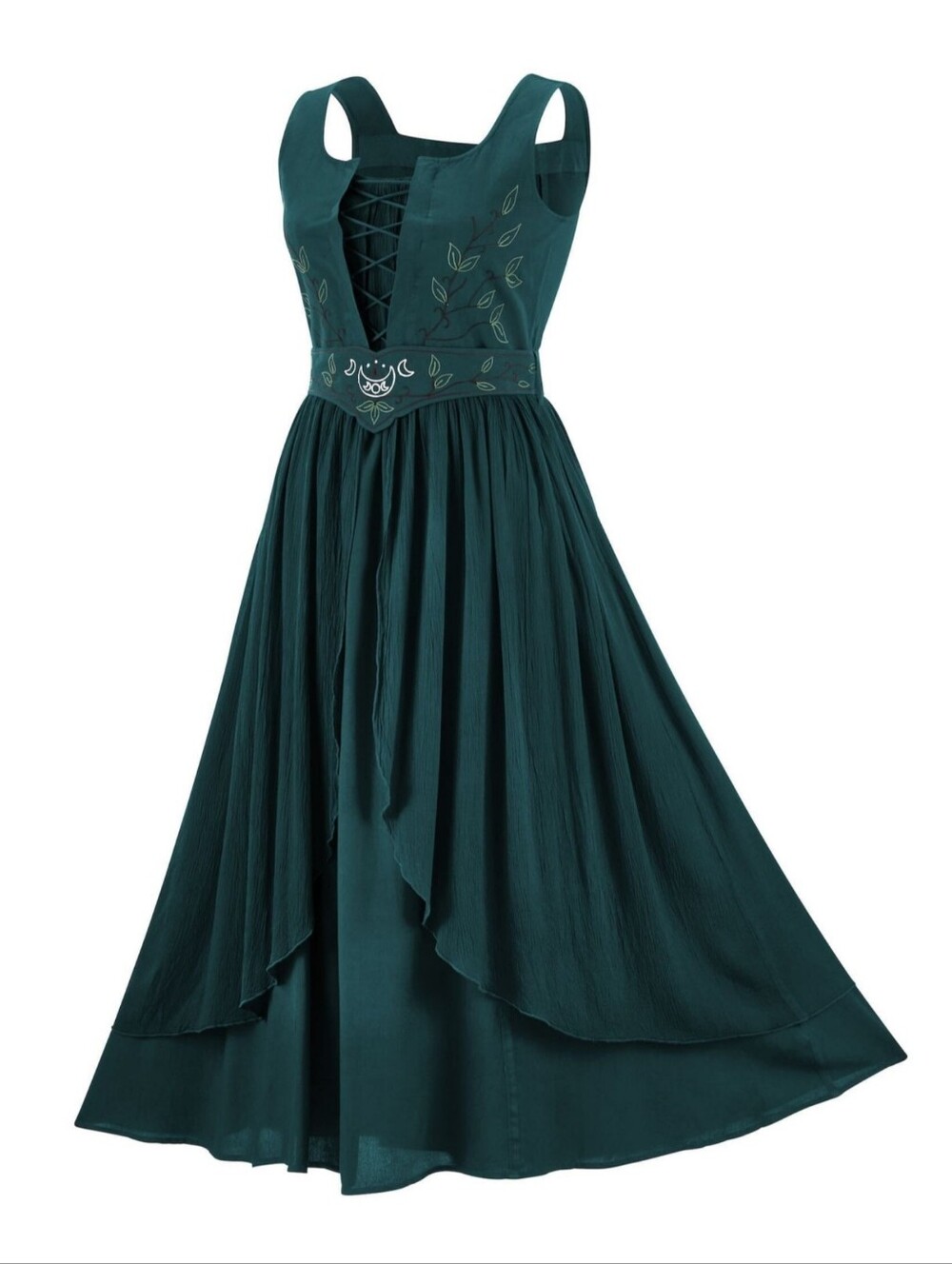 Holy Clothing Danu Maxi Dress In Teal Renaissance Size 4X